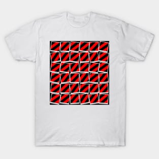 FULL VİVİD red and black 3D design in the style of David Hockney T-Shirt